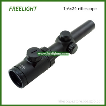 Tactical 1-6x24 Riflescope with red dot Illuminated Reticle hunting scope